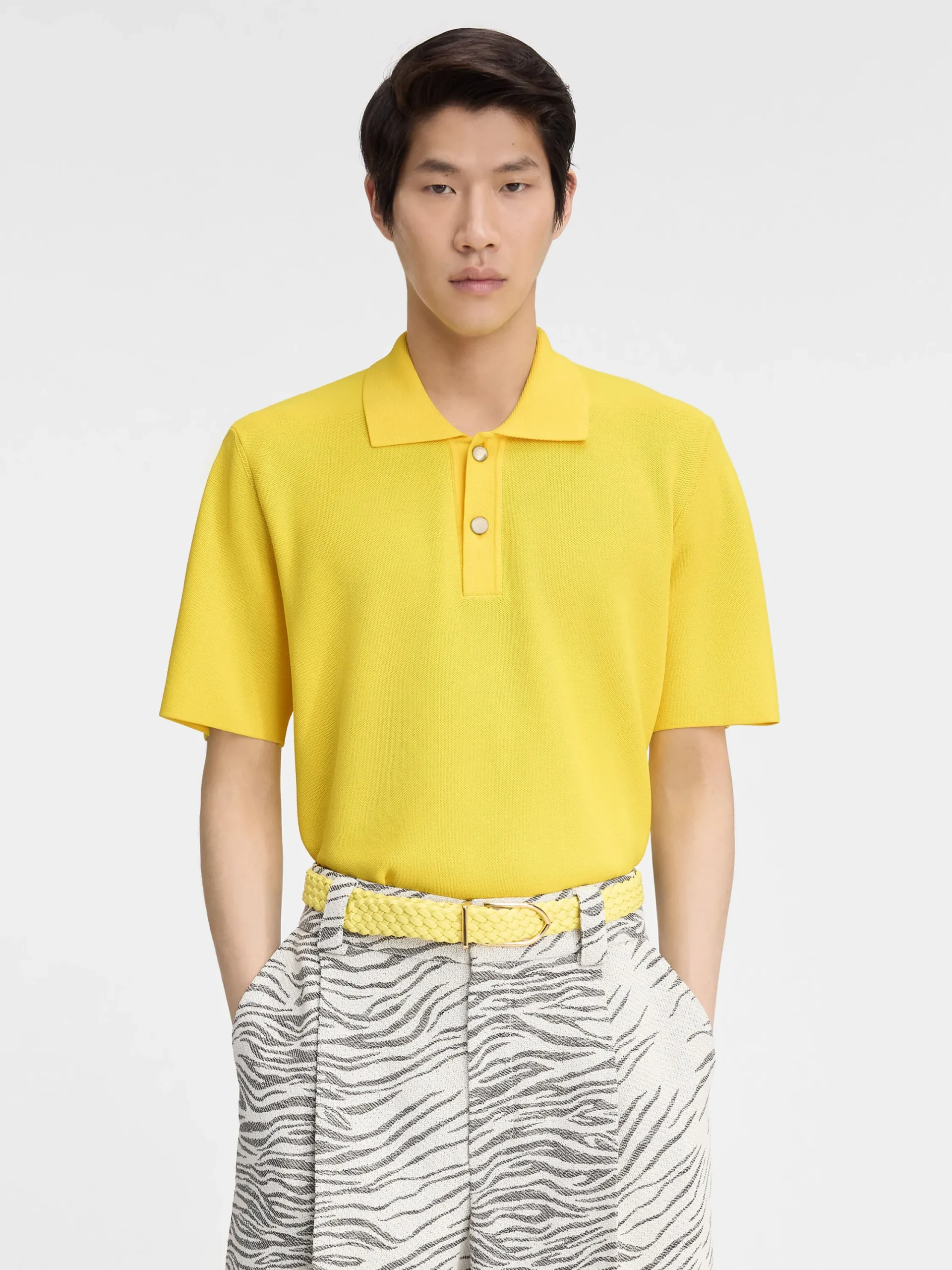 The knit polo shirt