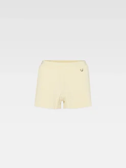 The pleated knit shorts