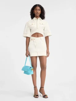 The de-Nîmes denim mini skirt