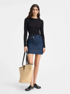 The de-Nîmes denim mini skirt
