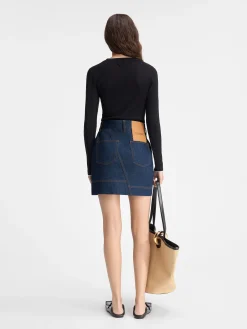 The de-Nîmes denim mini skirt