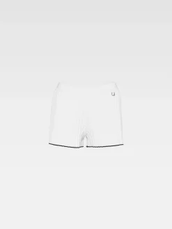 The pleated knit shorts