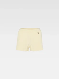The pleated knit shorts
