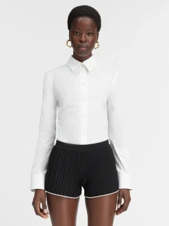 The pleated knit shorts