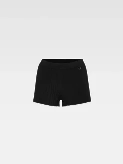 The pleated knit shorts
